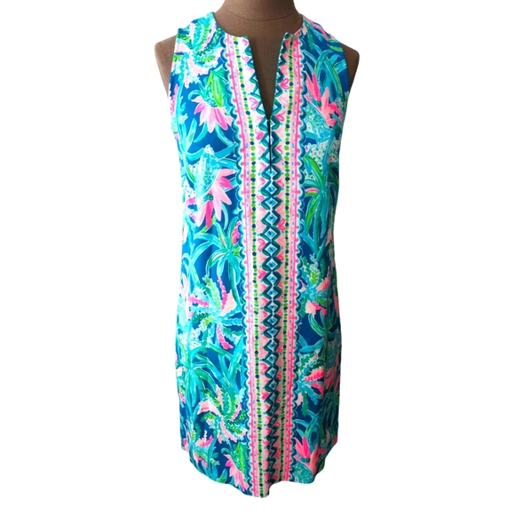 Lilly Pulitzer Kelby Stretch Shift Dress Macaw Blue Sweet Escape NWOT Size 0 - Picture 3 of 16